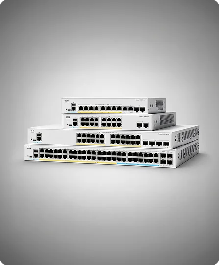 Switches Cisco Catalyst en rack de red empresarial
